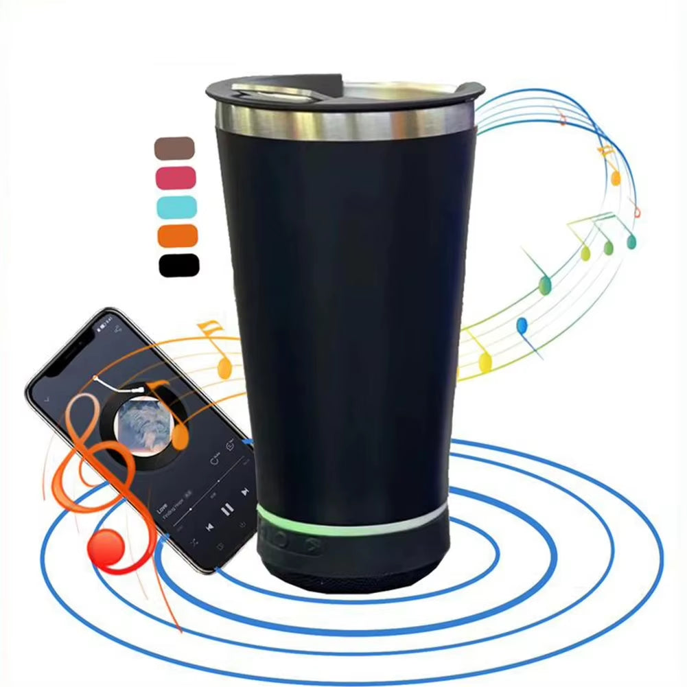 Portable Music Cup with Bottle Opener Stainless Steel 16Oz Reusable Simple Water Bottle Speaker Wireless Bluetooth Speaker