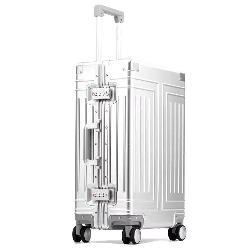 100% Aluminum-Magnesium Alloy Travel Suitcase Rolling Luggage 20/24/28 Inch Trolley Luggage Carry-On Cabin Suitcase