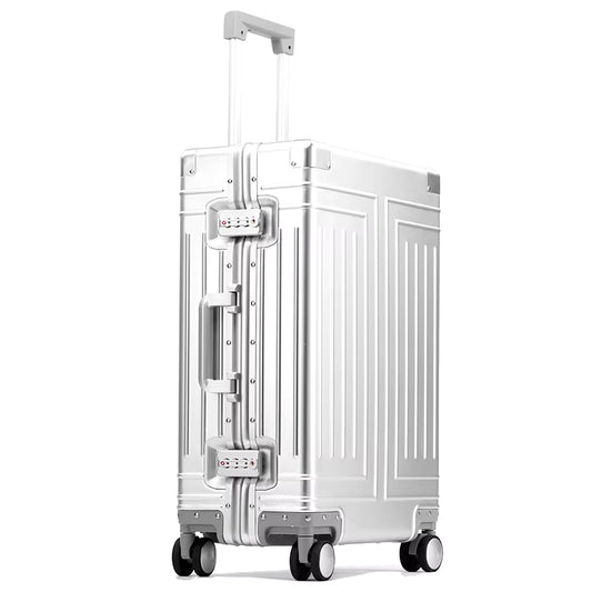 100% Aluminum-Magnesium Alloy Travel Suitcase Rolling Luggage 20/24/28 Inch Trolley Luggage Carry-On Cabin Suitcase