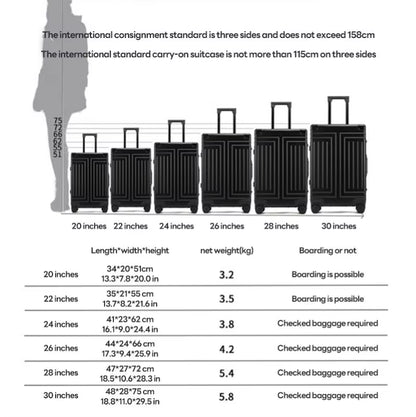 100% Aluminum-Magnesium Alloy Travel Suitcase Rolling Luggage 20/24/28 Inch Trolley Luggage Carry-On Cabin Suitcase