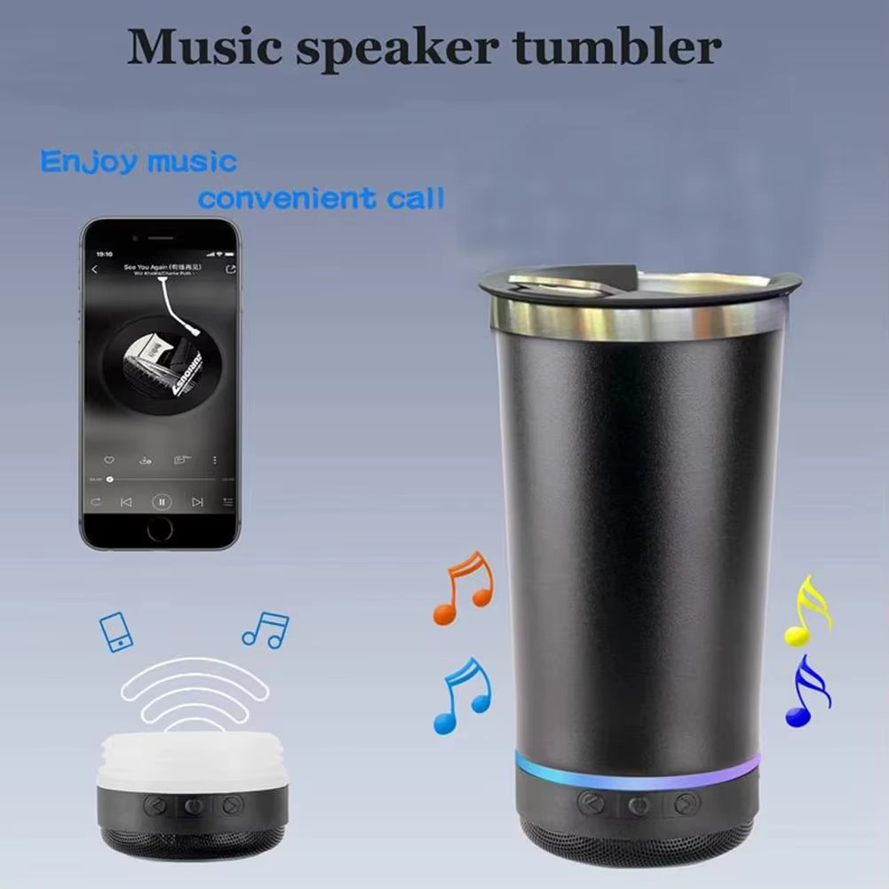 Portable Music Cup with Bottle Opener Stainless Steel 16Oz Reusable Simple Water Bottle Speaker Wireless Bluetooth Speaker