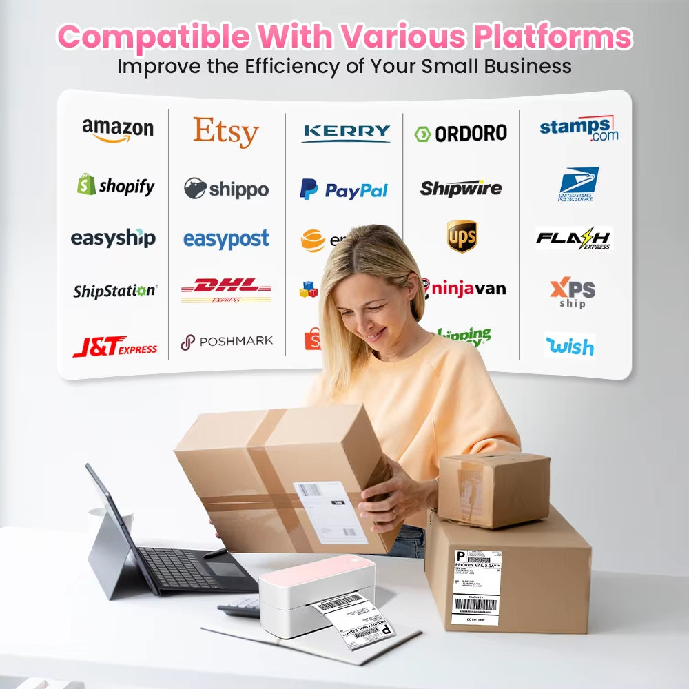 241 Bluetooth Thermal Label Printer Wireless Small Shipping Label Printer 4X6 Compatible with Iphone Android Mac Window