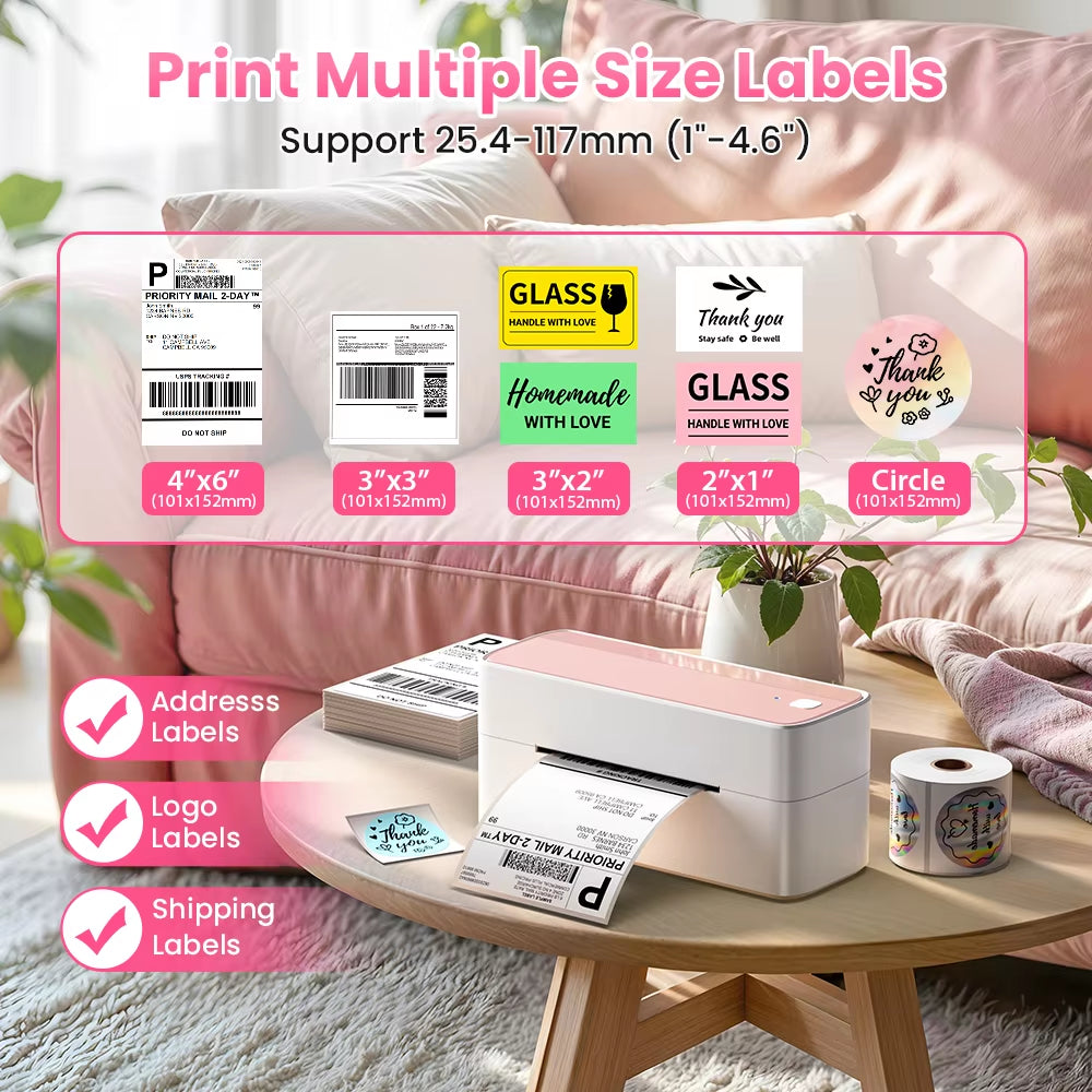 241 Bluetooth Thermal Label Printer Wireless Small Shipping Label Printer 4X6 Compatible with Iphone Android Mac Window