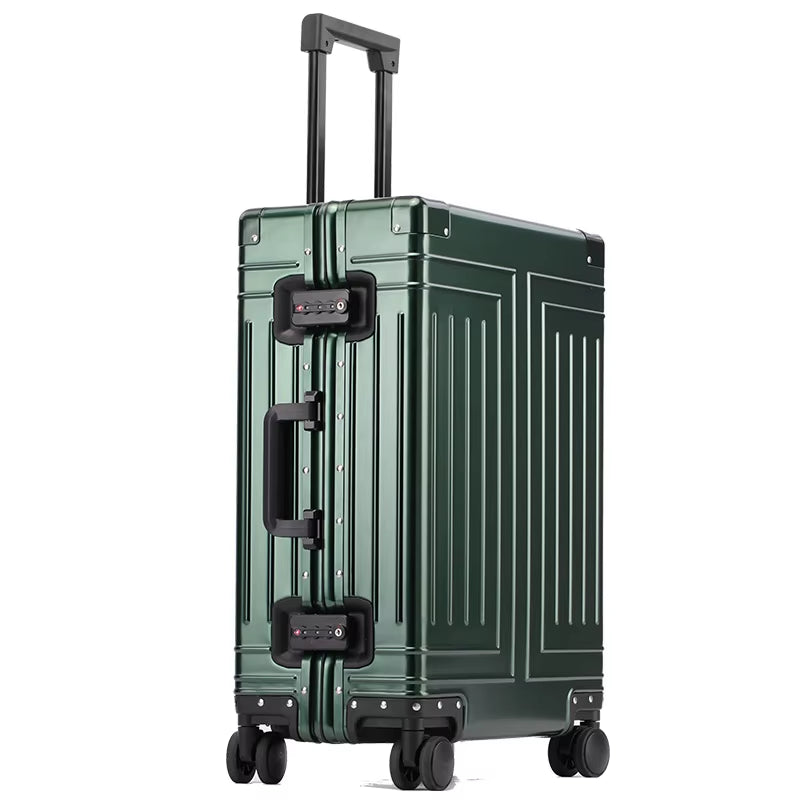 100% Aluminum-Magnesium Alloy Travel Suitcase Rolling Luggage 20/24/28 Inch Trolley Luggage Carry-On Cabin Suitcase