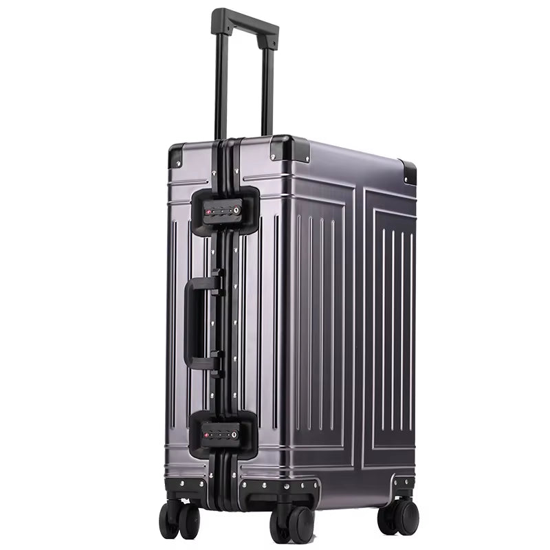 100% Aluminum-Magnesium Alloy Travel Suitcase Rolling Luggage 20/24/28 Inch Trolley Luggage Carry-On Cabin Suitcase